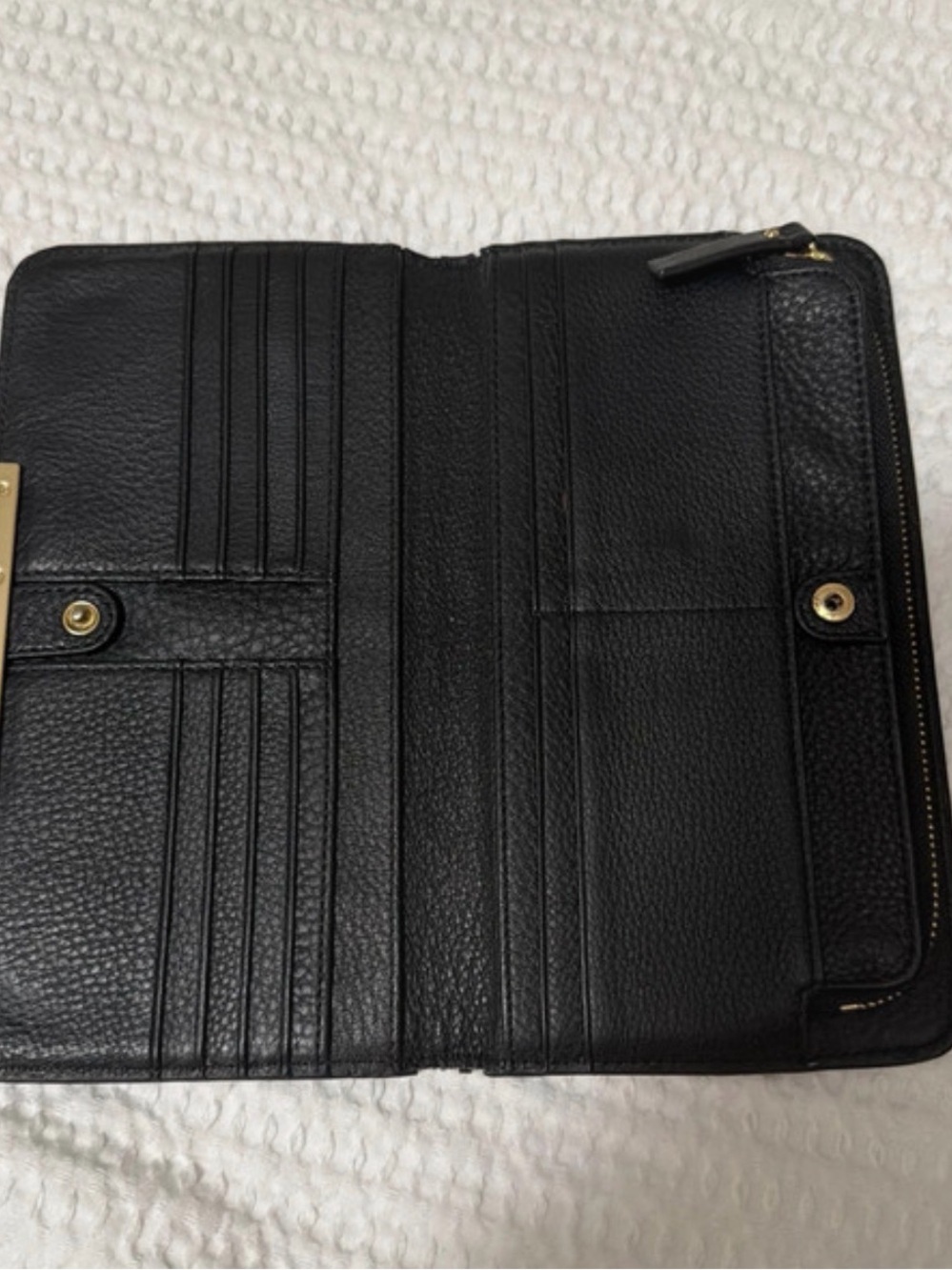 Vince Camuto black pebble leather wallet
